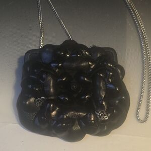 Brighton Black Rose Petal Crossbody Bag With Chain